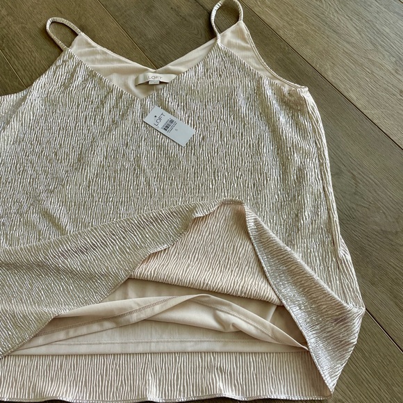 ANN TAYLOR LOFT Metallic Shine Womens tank top SIZE XS - NWT Pink Buff Color - Picture 8 of 14